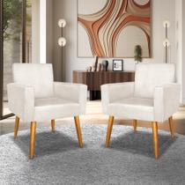 Kit 2 Poltronas Decorativas Recepção Cadeira Reforçada