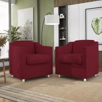 Kit 2 Poltronas Decorativas Reforçada Consultório Sala Suede