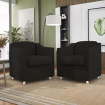 Kit 2 Poltronas Decorativas Reforçada Consultório Sala Suede