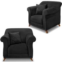 Kit 2 Poltronas Decorativas Retro Polo Veludo 2237 Ezz 2237