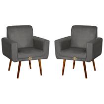Kit 2 Poltronas Decorativas Sala Quarto Recepção Luxo