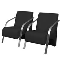 Kit 2 Poltronas Decorativas Vênus 1 Lugar Braço Pé Alumínio DSalla Tecido Sintético Kit 2 Poltronas Decorativas Vênus 1 Lugar Braço Pé Alumínio DSalla Tecido Sintético