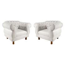 Kit 2 Poltronas Elisabeth Chesterfield Capitone Suede Nude / Decoração, TV, Sala, Escritorio Kit 2 Poltronas Elisabeth Chesterfield Capitone Suede Nude / Decoração, TV, Sala, Escritorio