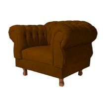 Kit 2 Poltronas Elisabeth Chesterfield Duque Capitonê Veludo Terra Cota / Barbearia, TV, Sala Decoração