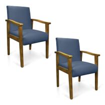 Kit 2 Poltronas Eloisa Suede Base de Madeira Castanho - D'Rossi