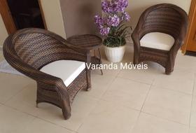 Kit 2 Poltronas em Fibra Sintética Area Externa Interna Kit 2 Poltronas em Fibra Sintética Area Externa Interna