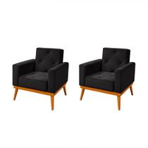 Kit 2 Poltronas em Veludo Florença Preto