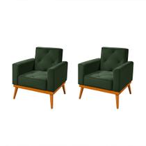 Kit 2 Poltronas em Veludo Florença Verde Kit 2 Poltronas em Veludo Florença Verde
