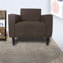 Kit 2 Poltronas Estofadas Decorativas Para Recepção Leticia Slim Suede Marrom - LM DECOR Kit 2 Poltronas Estofadas Decorativas Para Recepção Leticia Slim Suede Marrom - LM DECOR
