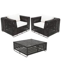 Kit 2 Poltronas Fúcsia de Varanda e Jardim com Mesinha Fibra Sintética Kit 2 Poltronas Fúcsia de Varanda e Jardim com Mesinha Fibra Sintética