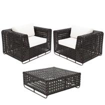 Kit 2 Poltronas Fúcsia E Mesinha Preto Branco Kit 2 Poltronas Fúcsia E Mesinha Preto Branco