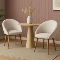 Kit 2 poltronas igr lisa suede bege