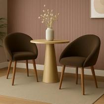 Kit 2 Poltronas IGR LISA VELUDO MARROM