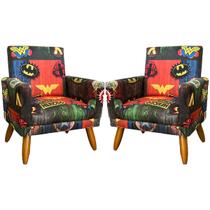 Kit 2 Poltronas Infantis Confortáveis Decorativa Decoração Infantil Estampa Heróis Kit 2 Poltronas Infantis Confortáveis Decorativa Decoração Infantil Estampa Heróis