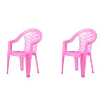 Kit 2 poltronas infantis picãozinho plastex resistente rosa