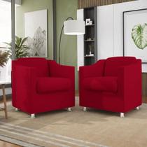 Kit 2 Poltronas Lara para Recepção, Sala, Quarto, Estética Suede Varias cores Pratikza