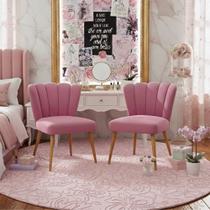 Kit 2 Poltronas Liz Ideal Para Penteadeiras E Espaço Beauty