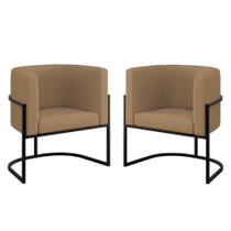 Kit 2 Poltronas Lua Sala Decorativa Veludo Capuccino Balaqui Decor Kit 2 Poltronas Lua Sala Decorativa Veludo Capuccino Balaqui Decor