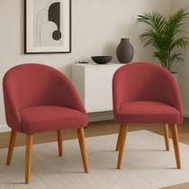 Kit 2 Poltronas Lua Veludo Luxo Decorativa Cadeira Recepção Penteadeira Sala Escritório Várias Cores