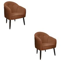 Kit 2 Poltronas Maia Veludo Terracota