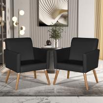 Kit 2 Poltronas material sintético Escritório Consultório, Sala, Recepção Kit 2 Poltronas material sintético Escritório Consultório, Sala, Recepção