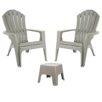 Kit 2 Poltronas Miami Mesa Sunset Cor Cinza Garden Life