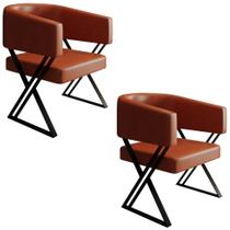 Kit 2 Poltronas Mirela Pes Metal material sintético VConcept