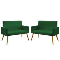 Kit 2 Poltronas Namoradeira Nina Sued Verde Aradecor Kit 2 Poltronas Namoradeira Nina Sued Verde Aradecor