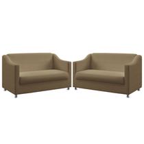 Kit 2 Poltronas Namoradeiras Alya Sued Capuccino Aradecor