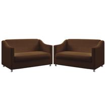 Kit 2 Poltronas Namoradeiras Decorativas Estofadas Para Sala De Estar Alya Couro Marrom Aradecor Kit 2 Poltronas Namoradeiras Decorativas Estofadas Para Sala De Estar Alya Couro Marrom Aradecor