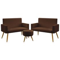 Kit 2 Poltronas Namoradeiras Decorativas Estofadas Para Sala De Estar Nina Puff Solar Couro Marrom Aradecor Kit 2 Poltronas Namoradeiras Decorativas Estofadas Para Sala De Estar Nina Puff Solar Couro Marrom Aradecor