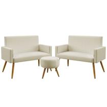 Kit 2 Poltronas Namoradeiras Decorativas Estofadas Para Sala De Estar Nina Puff Solar Sued Bege Aradecor Kit 2 Poltronas Namoradeiras Decorativas Estofadas Para Sala De Estar Nina Puff Solar Sued Bege Aradecor