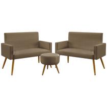 Kit 2 Poltronas Namoradeiras Decorativas Estofadas Para Sala De Estar Nina Puff Solar Sued Capuccino Aradecor Kit 2 Poltronas Namoradeiras Decorativas Estofadas Para Sala De Estar Nina Puff Solar Sued Capuccino Aradecor