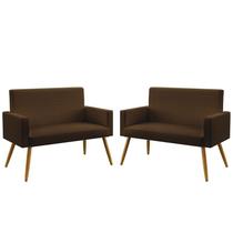 Kit 2 Poltronas Namoradeiras Decorativas Estofadas Para Sala De Estar Nina Sued Marrom Aradecor Kit 2 Poltronas Namoradeiras Decorativas Estofadas Para Sala De Estar Nina Sued Marrom Aradecor
