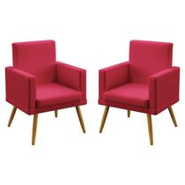 Kit 2 Poltronas Nina Com Rodapé Sued Vermelho Aradecor Kit 2 Poltronas Nina Com Rodapé Sued Vermelho Aradecor