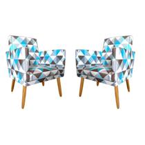 kit 2 Poltronas Nina Decorativas Suede Triângulo Azul RodapéPé Palito Madeira-Maitê Moda Casa kit 2 Poltronas Nina Decorativas Suede Triângulo Azul RodapéPé Palito Madeira-Maitê Moda Casa