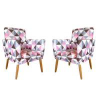 kit 2 Poltronas Nina Decorativas Suede Triângulo Rosa Rodapé -Maitê Moda Casa kit 2 Poltronas Nina Decorativas Suede Triângulo Rosa Rodapé -Maitê Moda Casa