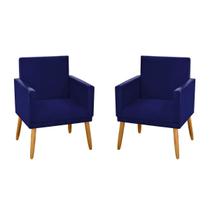 kit 2 Poltronas Nina Decorativas Tecido Suede Azul Marinho Rodapé Pé Palito Madeira-Maitê Moda Casa kit 2 Poltronas Nina Decorativas Tecido Suede Azul Marinho Rodapé Pé Palito Madeira-Maitê Moda Casa