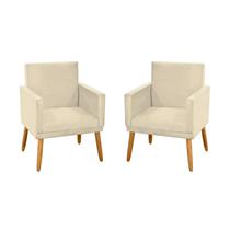 kit 2 Poltronas Nina Decorativas Tecido Suede Bege Rodapé Pé Palito Madeira-Maitê Moda Casaa kit 2 Poltronas Nina Decorativas Tecido Suede Bege Rodapé Pé Palito Madeira-Maitê Moda Casaa