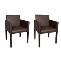 Kit 2 Poltronas Nina Executiva Em Tecido Sintético - Marrom Café - Cor: Marrom Kit 2 Poltronas Nina Executiva Em Tecido Sintético - Marrom Café - Cor: Marrom