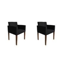 Kit 2 Poltronas Nina Para Escritório Sala De Recepção Tecido Suede - Preto - Cor: Preto Kit 2 Poltronas Nina Para Escritório Sala De Recepção Tecido Suede - Preto - Cor: Preto