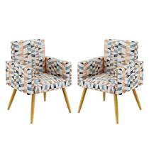 Kit 2 Poltronas Nina Sued Estampado Laranja Aradecor Kit 2 Poltronas Nina Sued Estampado Laranja Aradecor