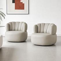 Kit 2 Poltronas Oceane L06 Giratória em Couro Cinza Claro para Sala Lyam Decor Kit 2 Poltronas Oceane L06 Giratória em Couro Cinza Claro para Sala Lyam Decor