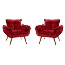 Kit 2 Poltronas Opala Decorativa Reforçada Recepção Clínica Salão Sala de Estar