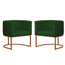 Kit 2 Poltronas Opala Decorativa Reforçada Recepção Clínica Salão Sala de Estar Suede