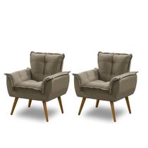 Kit 2 Poltronas Opala Luxo Capuccino Kaleo Decor Kit 2 Poltronas Opala Luxo Capuccino Kaleo Decor