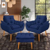 Kit 2 Poltronas opala mais puff Decorativo Suede, Escritório, Consultório, Quarto, Recepçãopala Kit 2 Poltronas opala mais puff Decorativo Suede, Escritório, Consultório, Quarto, Recepçãopala