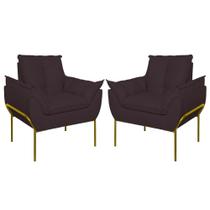 Kit 2 Poltronas Opala Sala E Quarto Suede Cinza Balaqui Decor Kit 2 Poltronas Opala Sala E Quarto Suede Cinza Balaqui Decor