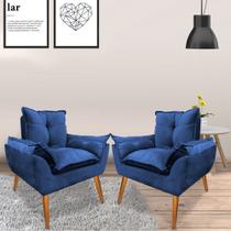 Kit 2 Poltronas Opala Visammer Para Salão de Beleza Azul