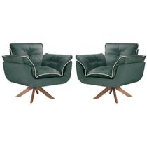 Kit 2 Poltronas Opalla com Debrum e Base Giratória